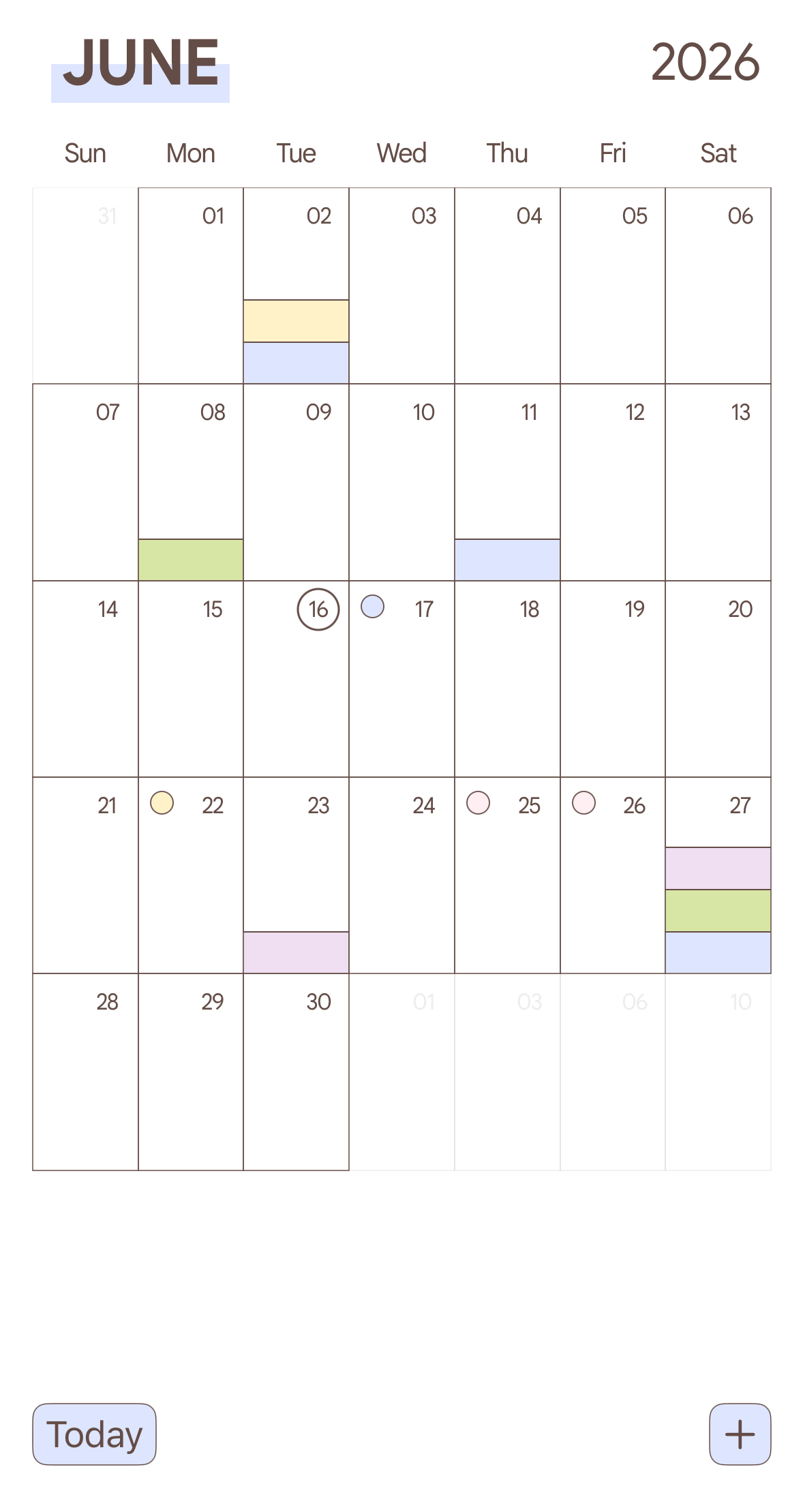 Calendar view